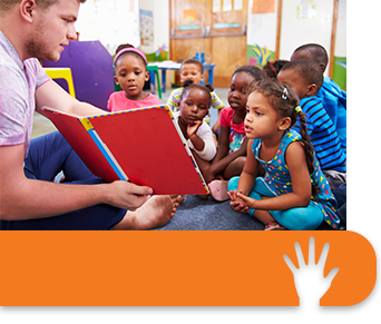 volunteer reading to children